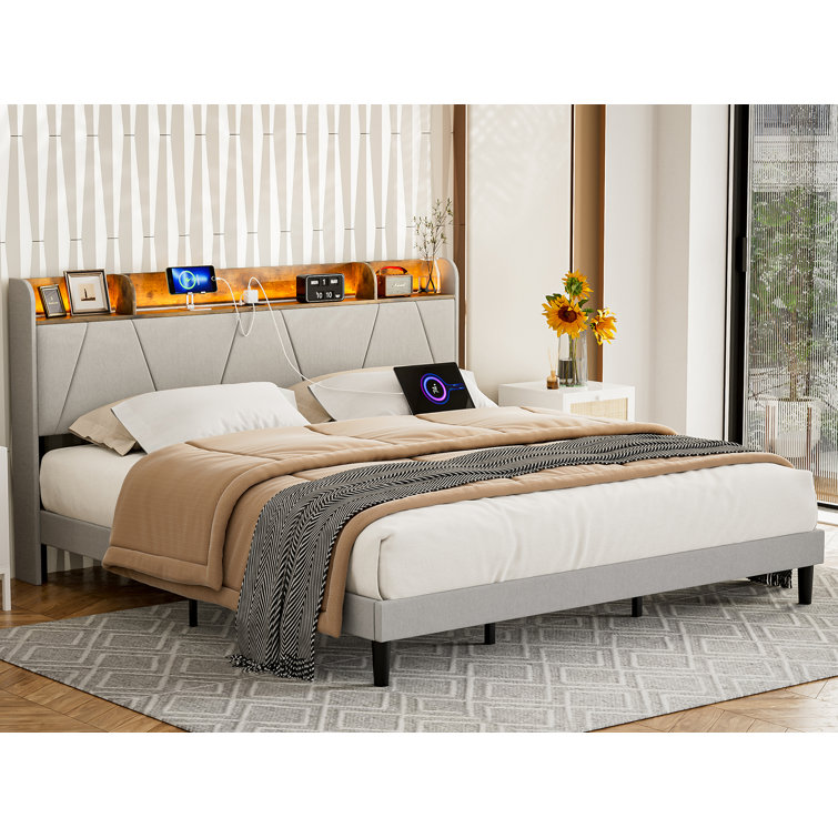 Twin xl platform bed with shop headboard